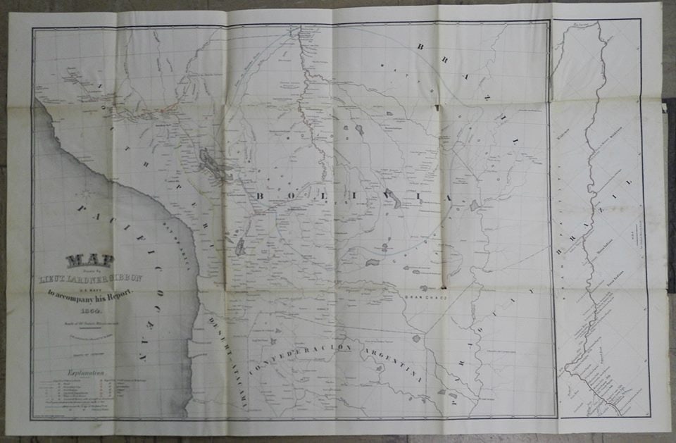 Map Drawn by Lieut. Lardner Gibbon U.S. Navy to Accompany His Report. 1854. [Bolivia With Parts of - 3