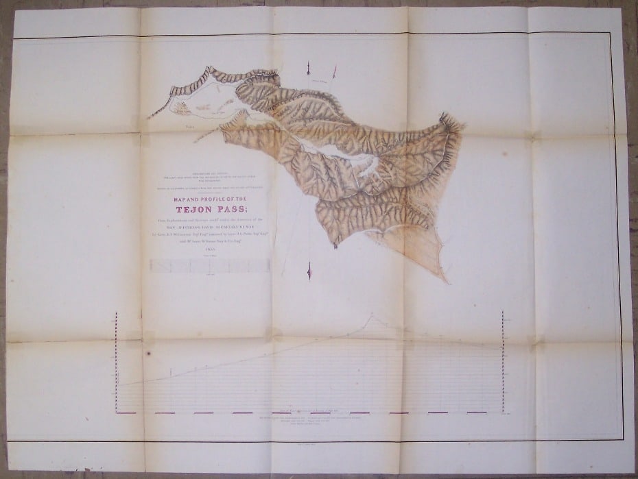 Map and Profile of the Tejon Pass;...1853: Publication Date:1861 Title:Map and Profile of the Tejon Pass;...1853,li>Cartographer:WILLIAMSON, LT. R.S. Publisher:WAR DEPARTMENT Brief Description:Map showing explorations and surveys for a