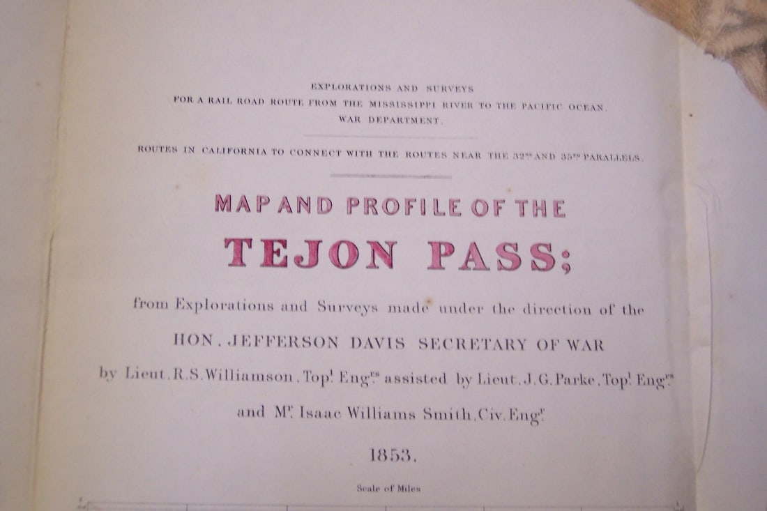 Map and Profile of the Tejon Pass;...1853 - 2