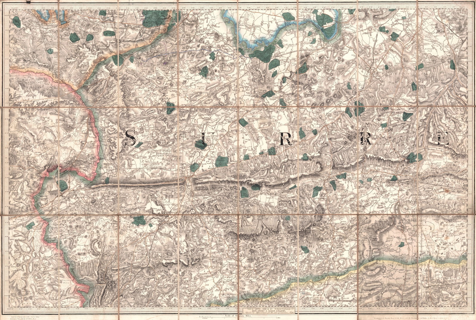 Surrey.: Publication Date:1866 Title:Surrey.,li>Cartographer:ORDNANCE SURVEY Publisher:LETTS, SON & CO. Brief Description:Imprint label on margin reading, "Letts, Son & Co., 8 Royal Exchange, E.C., map, chart 