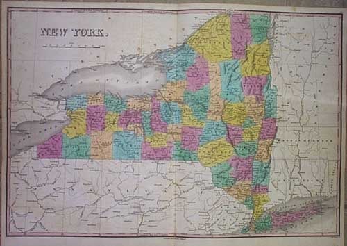 New York: Publication Date:1829 Title:New York,li>Cartographer:Anthony Finley Publisher:Anthony Finley Brief Description:Detailed map showing counties (separately colored), topography, towns, townships, roads,