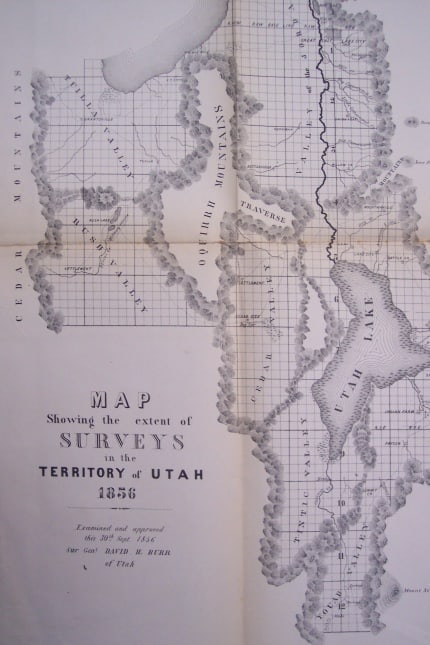 Map Showing the Extent of Surveys in the Territory of Utah 1856 - 2