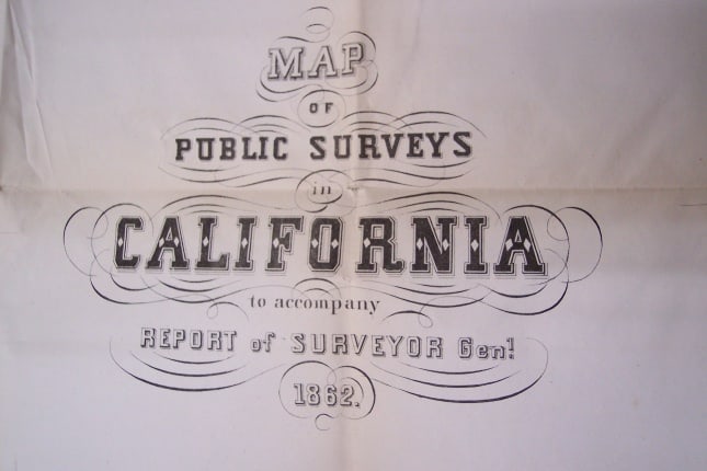 Map of the Public Surveys in California to Accompany Report of Surveyor Genl. - 3