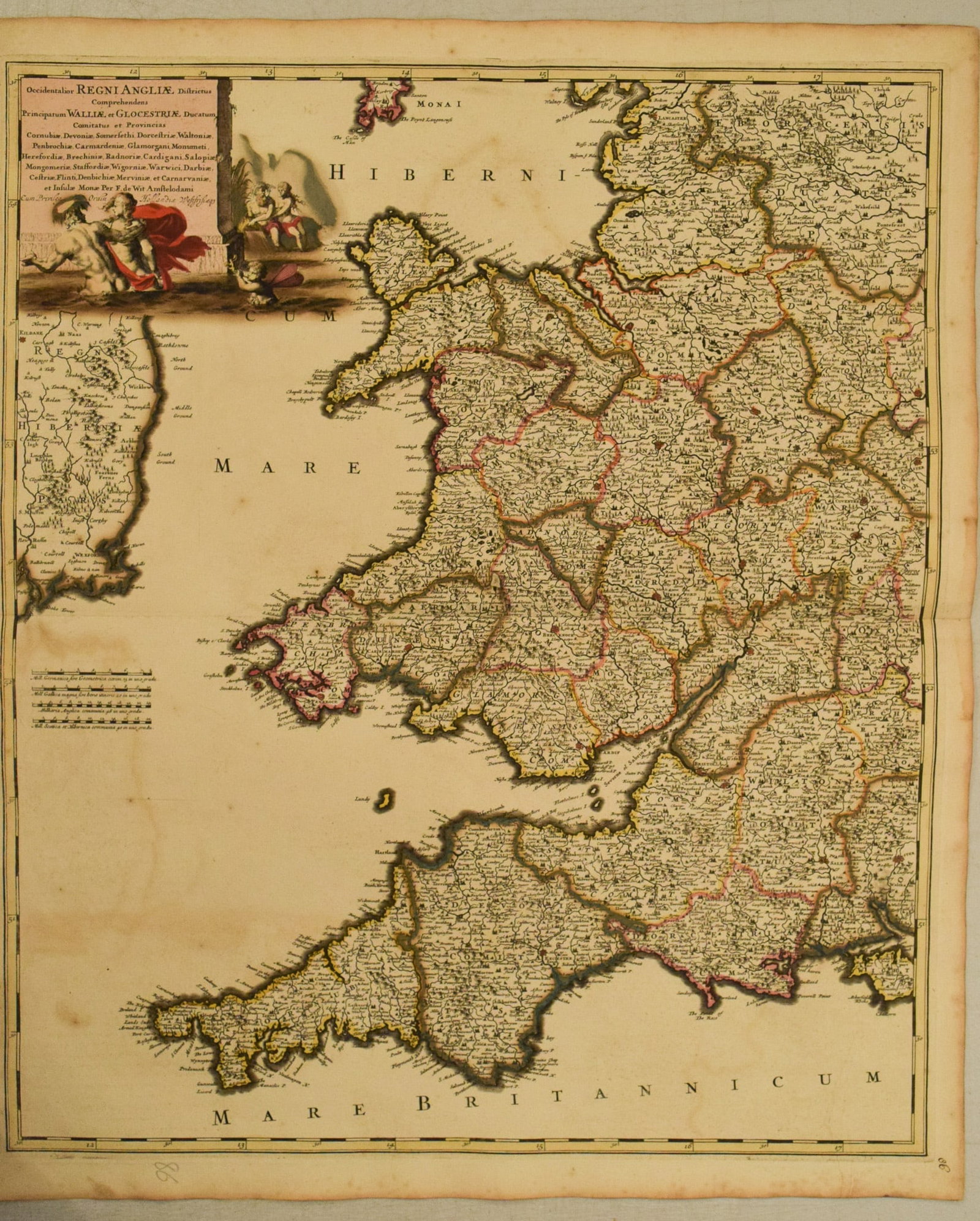 1688 deWit Map of Southwest England and Wales -- Occidentalior Regni Angliae Districtus: Title:1688 deWit Map of Southwest England and Wales -- Occidentalior Regni Angliae Districtus Comprehendens Principatum Walliae et Glocestriae …,li>Cartographer:F deWit Year/Place:1688,