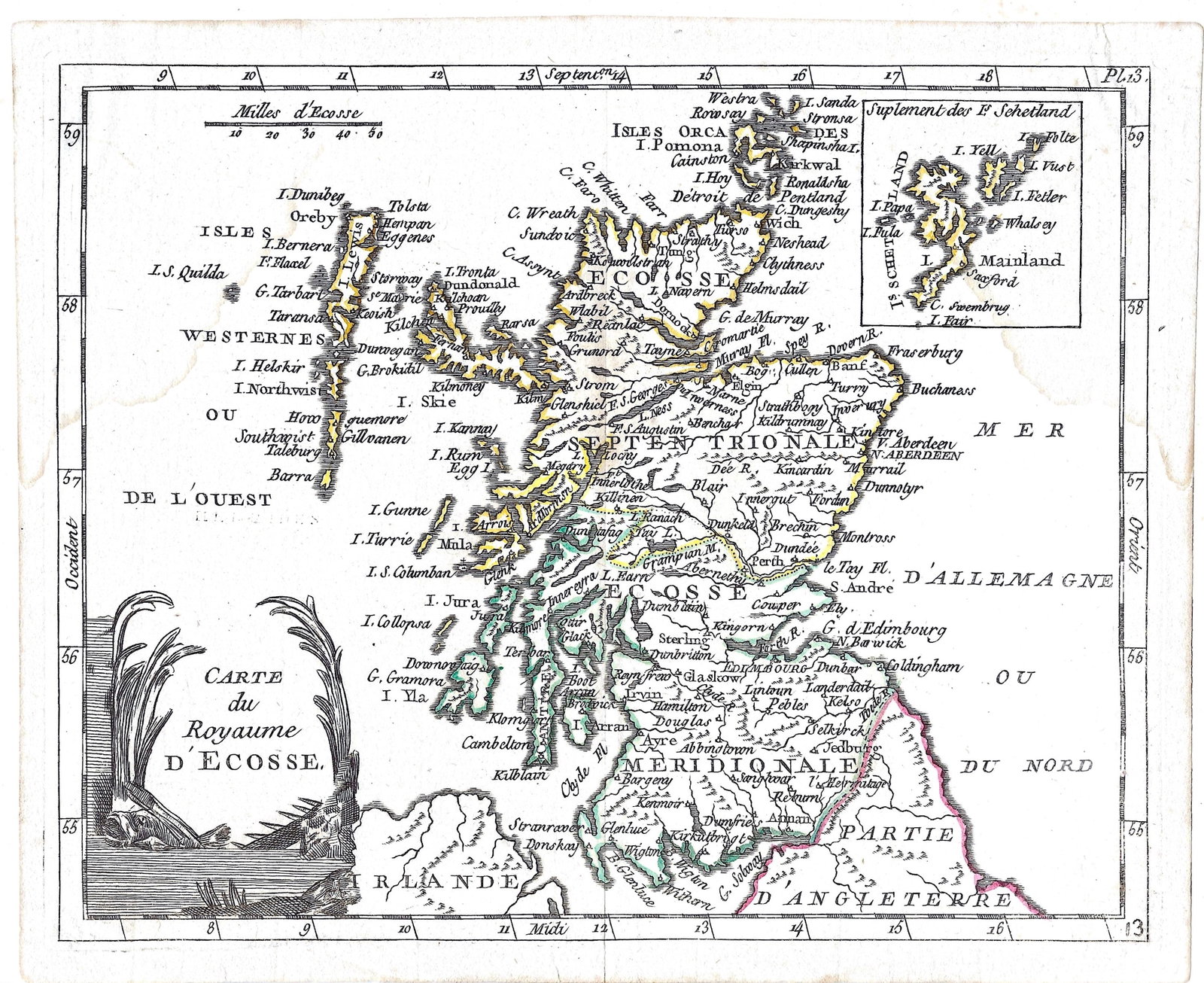 1781 deLaporte Map of Scotland -- Carte Du Royaume D'Ecosse (1 of 1)