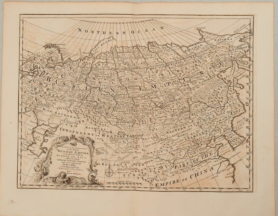 1782 Bowen Map of Russia -- A New & Accurate Map of the Whole Russian Empire, as Contain'd Both in (1 of 1)