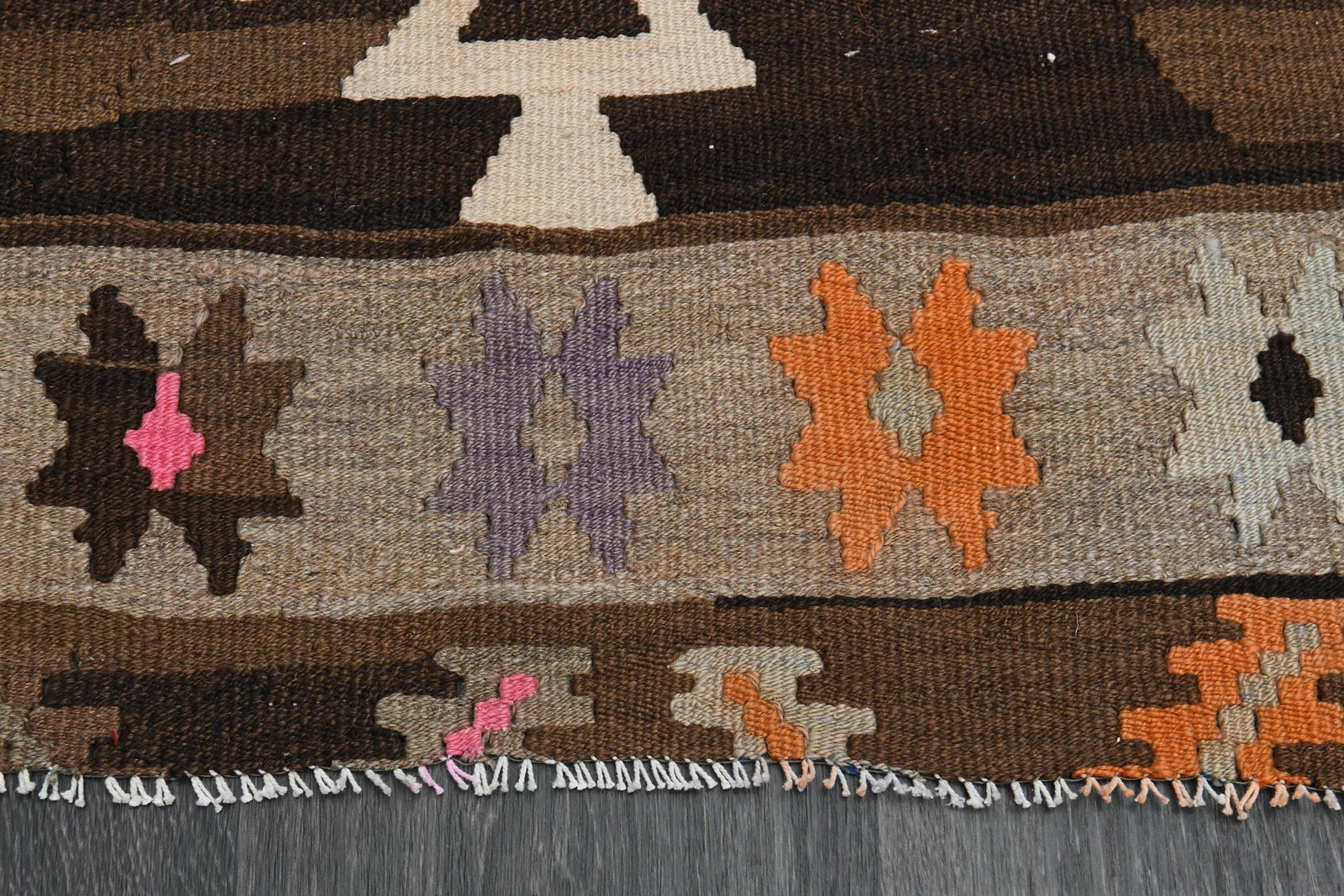 6x12 ft, Geometric Wide Runner: Title: 6x12 ft, Geometric Wide Runner Description: This Turkish one-of-a-kind Vintage Flatweave Kilim Rug is hand-knotted and handwoven by the most skilled artisans who use pure wool, in vibrant,