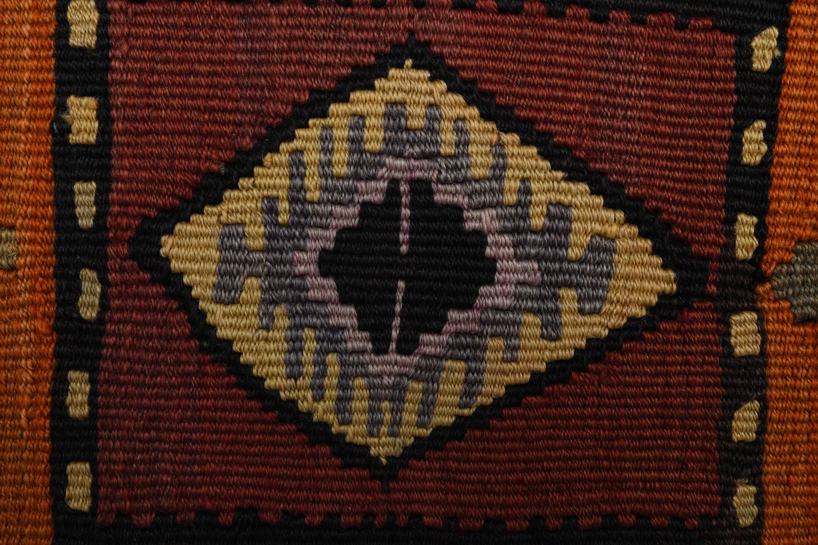 3.9x10.7 ft, Red Bohemian Kilim Rug - 6
