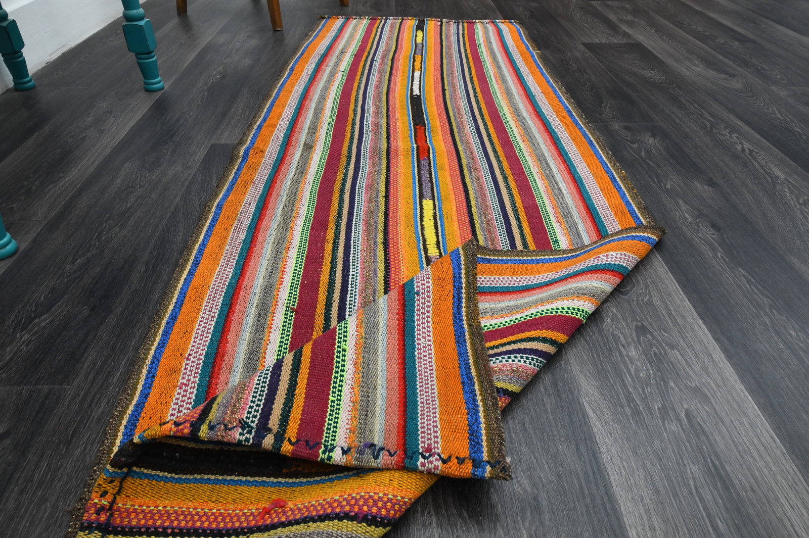 2.5x7.1 ft, TURKISH KILIM Runner - 8