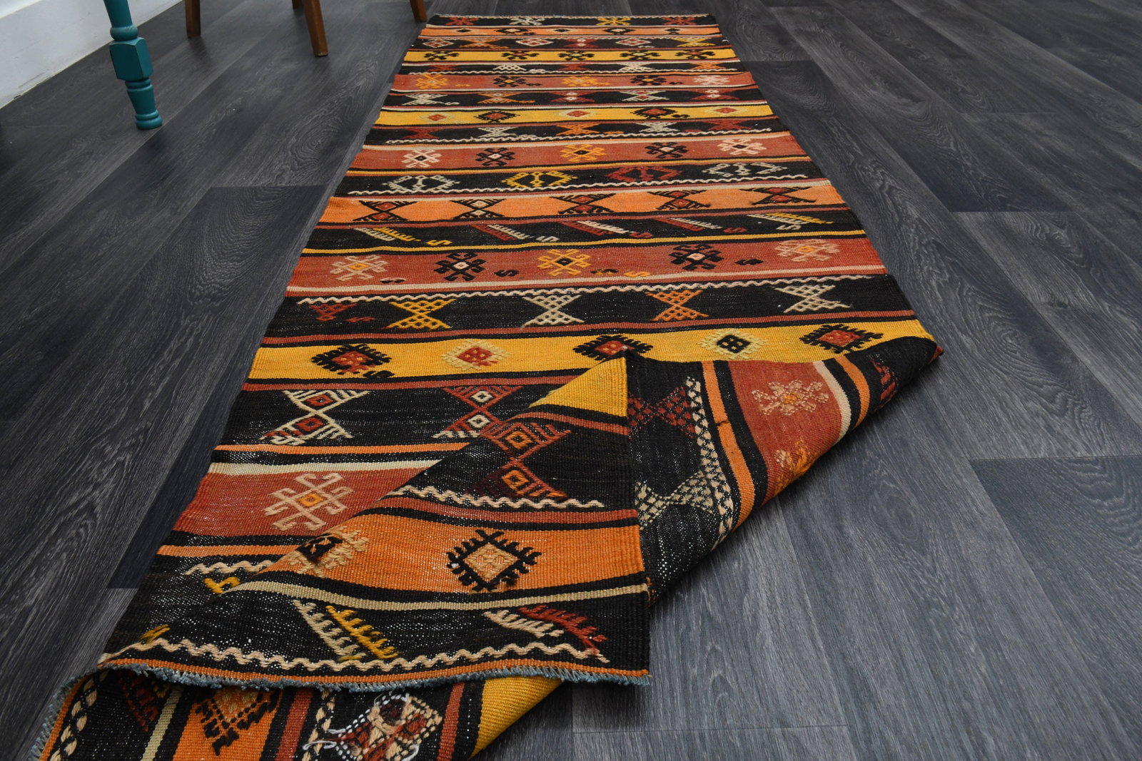 2.7x8.7 ft, TURKISH KILIM Runner - 8