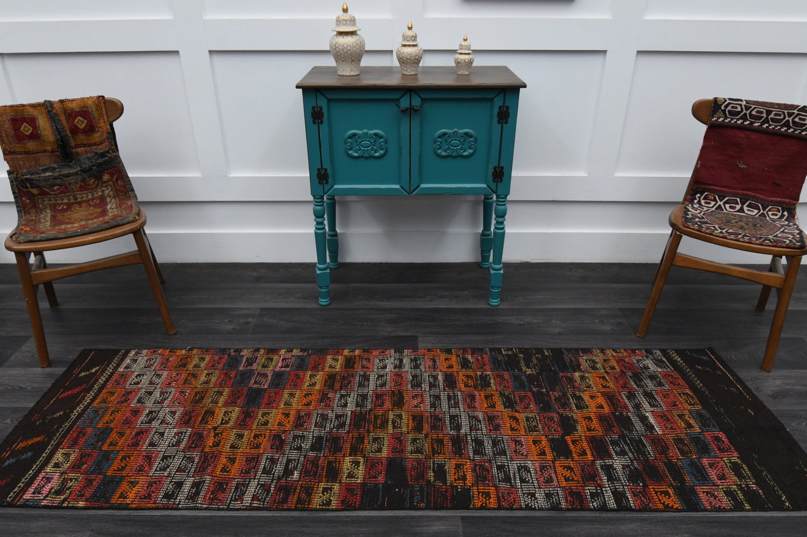 2.3x7.7 ft, TURKISH KILIM Runner - 2