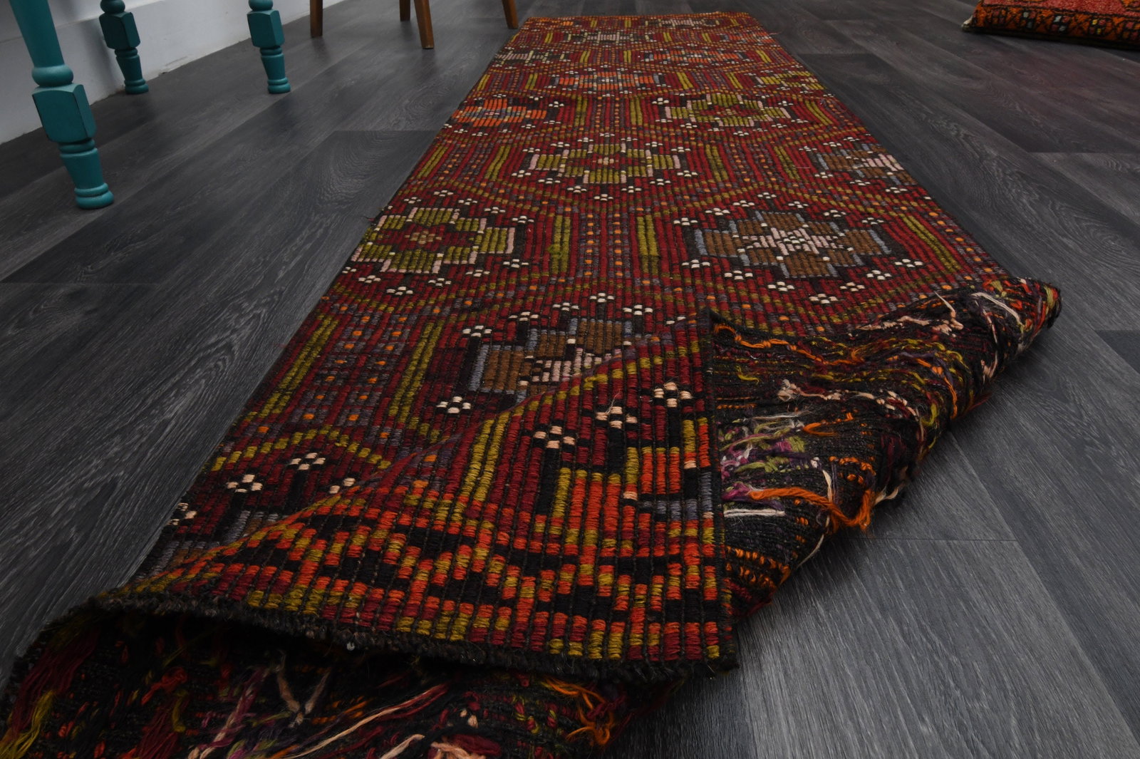 2.5x9.8 ft, TURKISH KILIM Runner - 8