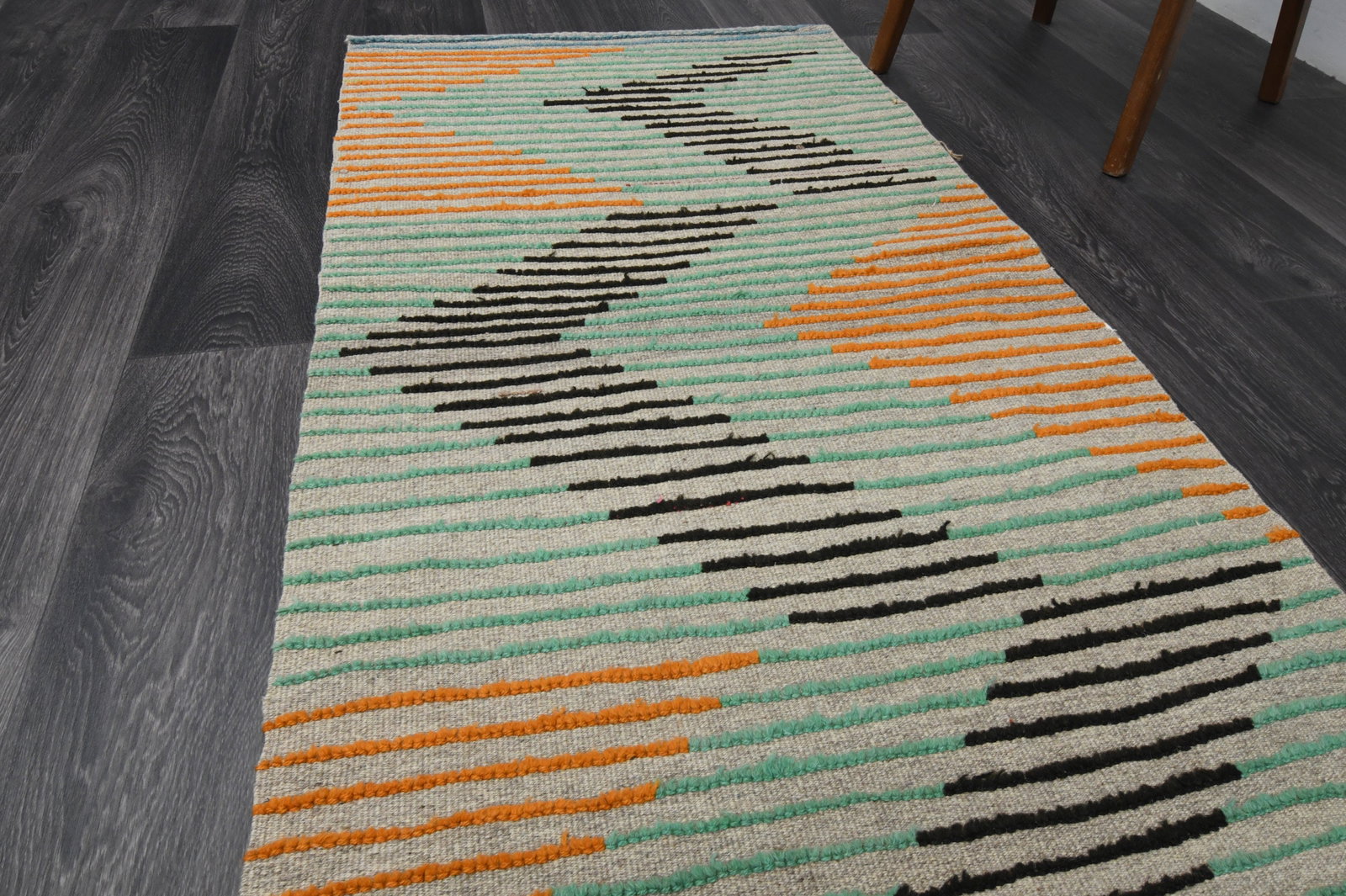 2.7x9.7 ft, TURKISH KILIM Runner - 4