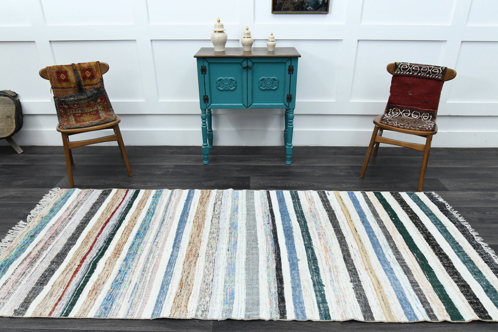 3.7x9 ft, TURKISH KILIM Rug - 2