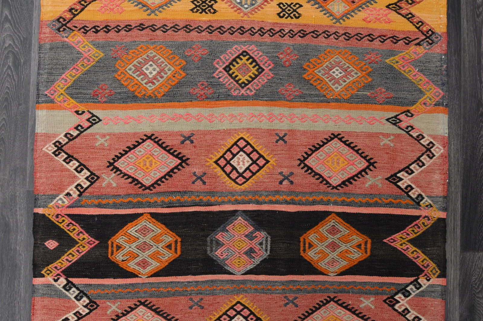 3.7x12.5 ft, TURKISH KILIM Runner - 5