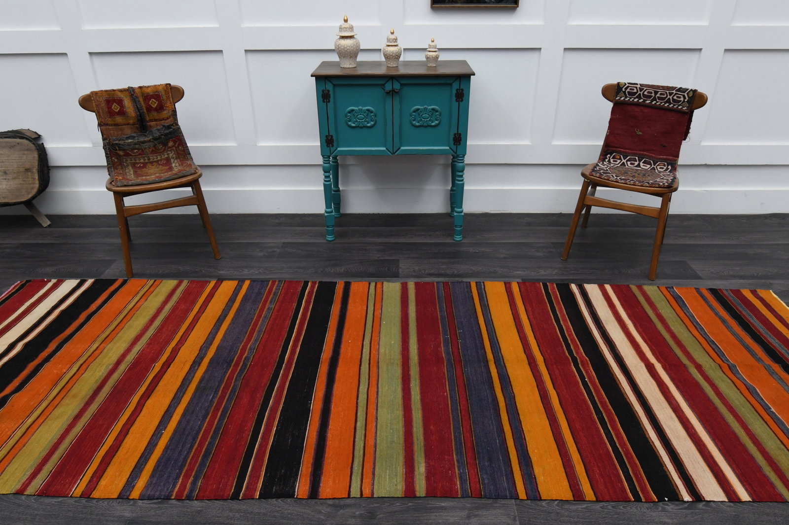 4x11.9 ft, TURKISH KILIM Runner - 2