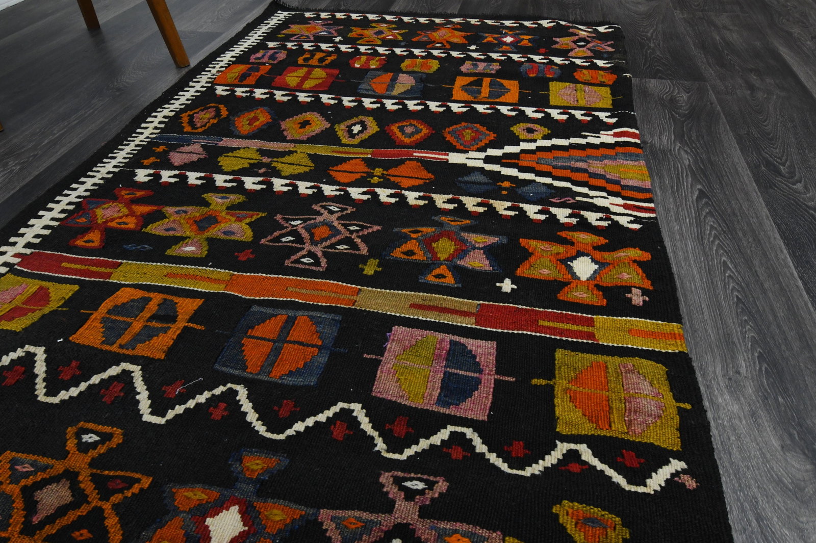 3.3x11.5 ft, TURKISH KILIM Runner - 4