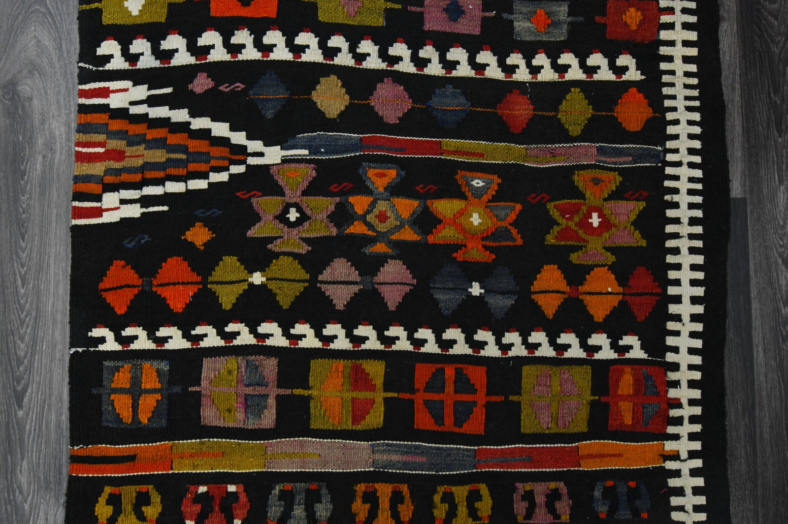 3.3x11.5 ft, TURKISH KILIM Runner - 5