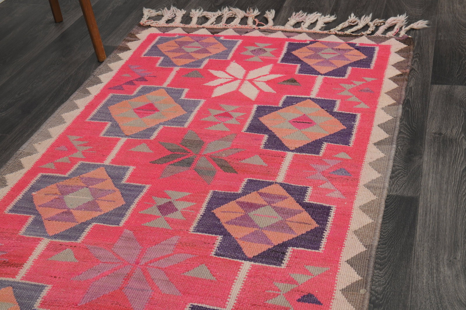 3.4x11.2 ft, TURKISH KILIM Runner - 4