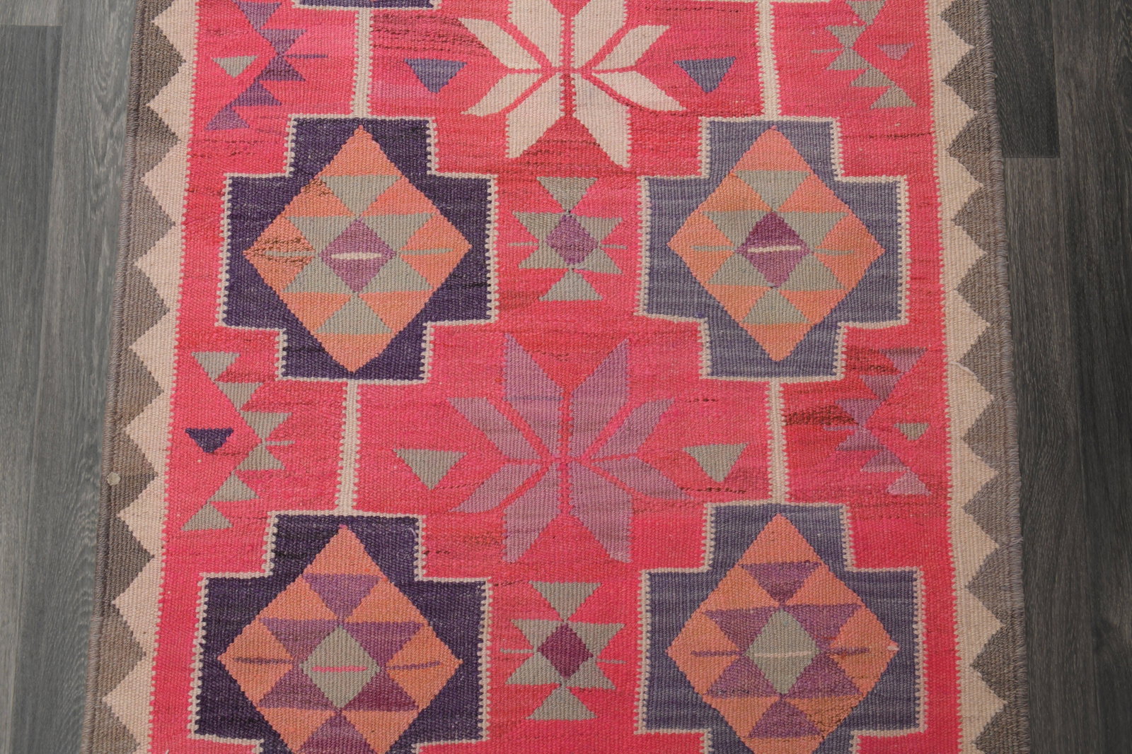 3.4x11.2 ft, TURKISH KILIM Runner - 6
