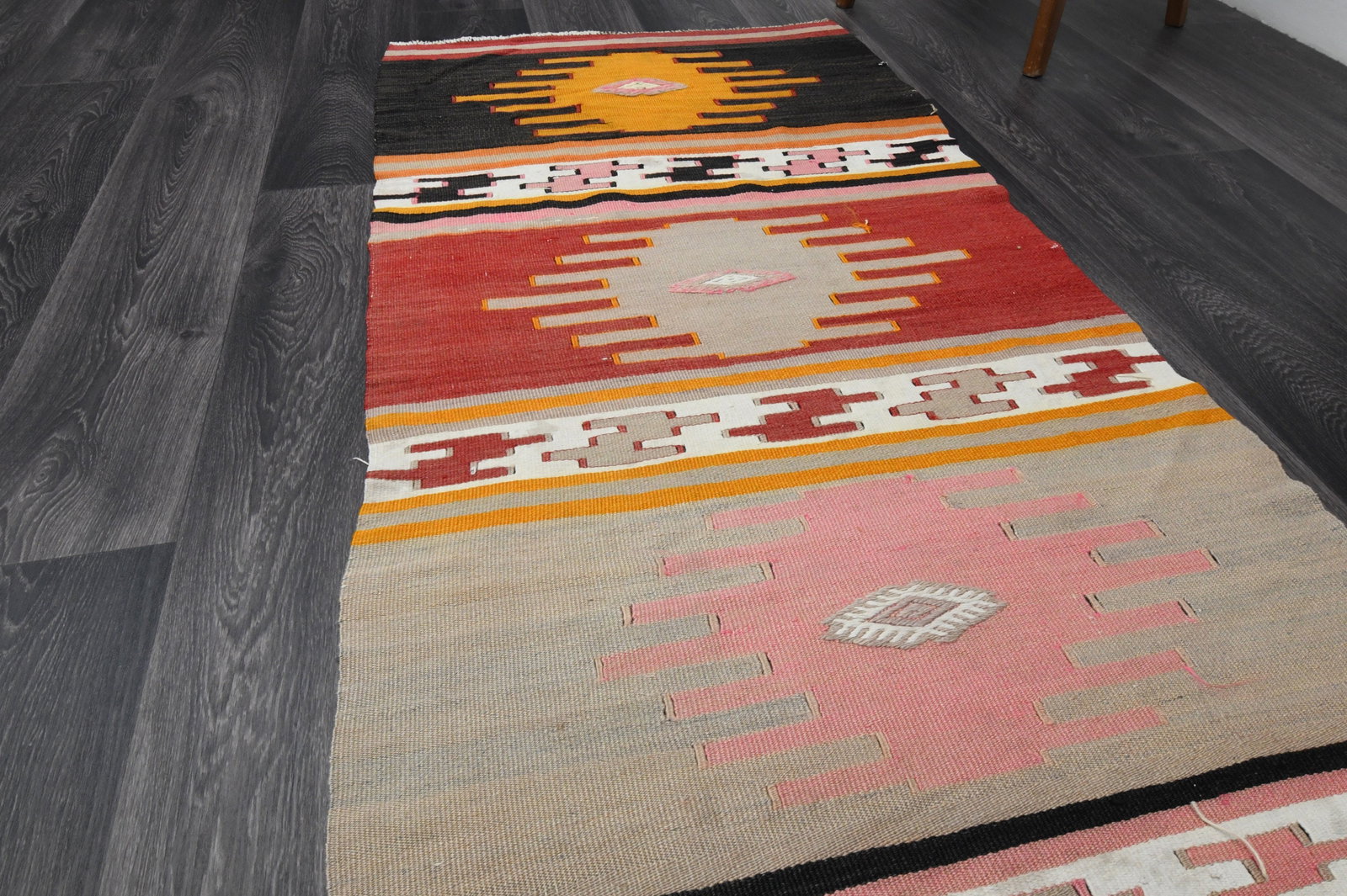 2.7x7.9 ft, IKAT KILIM Runner - 4