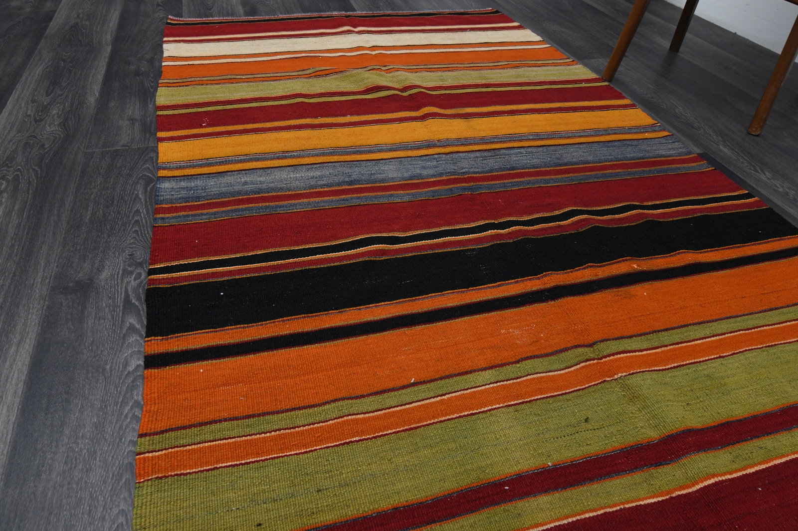 4.1x12.7 ft, TURKISH KILIM Runner - 4