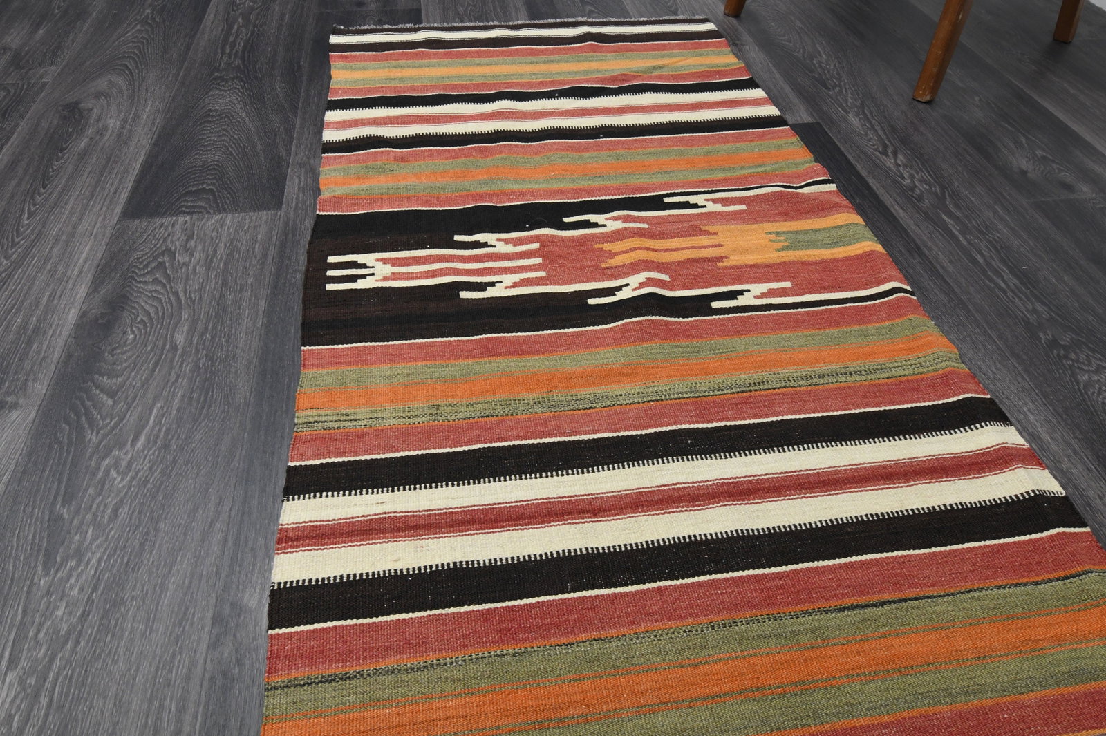 2.4x8.4 ft, TURKISH KILIM Runner - 4