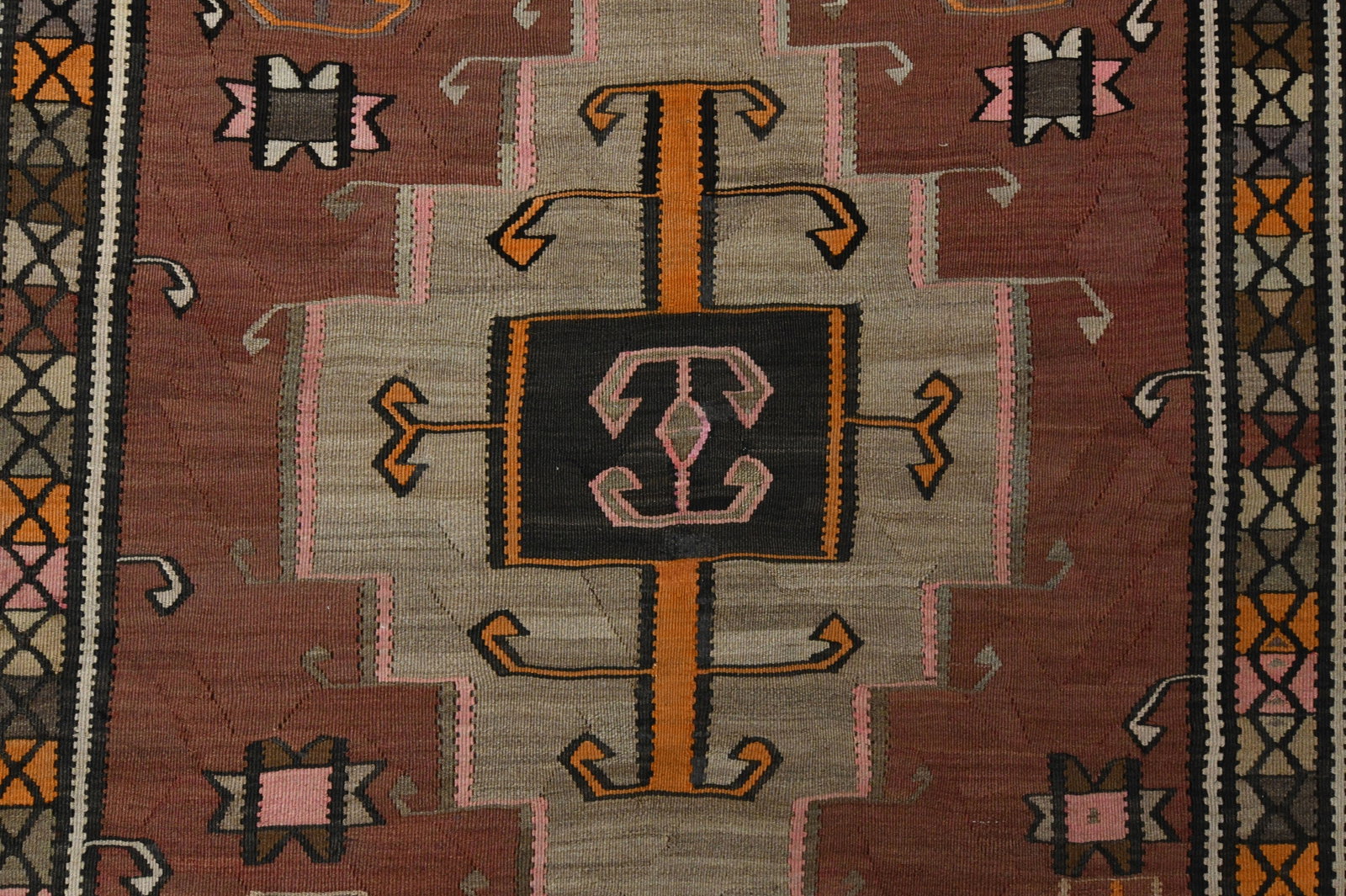 4.5x11.1 ft, Bohemian Kilim Rug Runner - 5