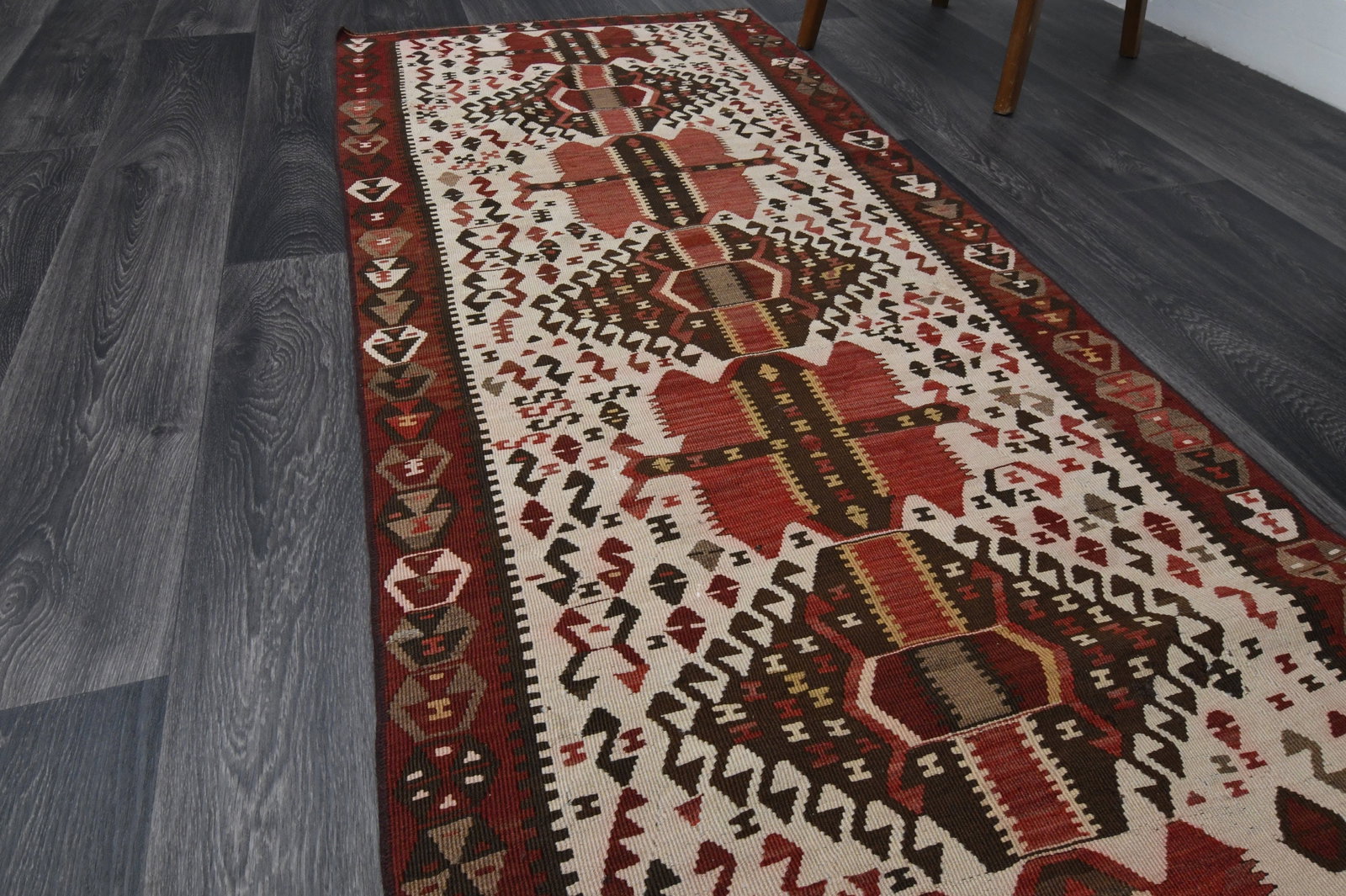 2.8x10.3 ft, TURKISH KILIM Runner - 4