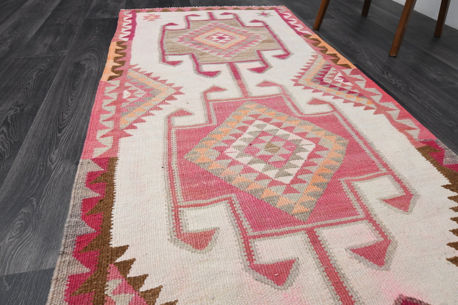 3.3x11.4 ft, TURKISH KILIM Runner - 4