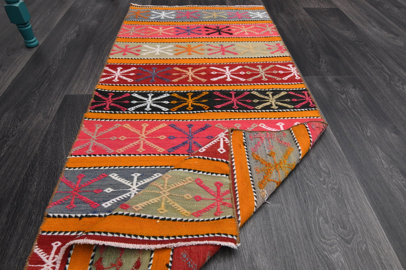 2.3x5.1 ft, SMALL KILIM RUNNER - 8