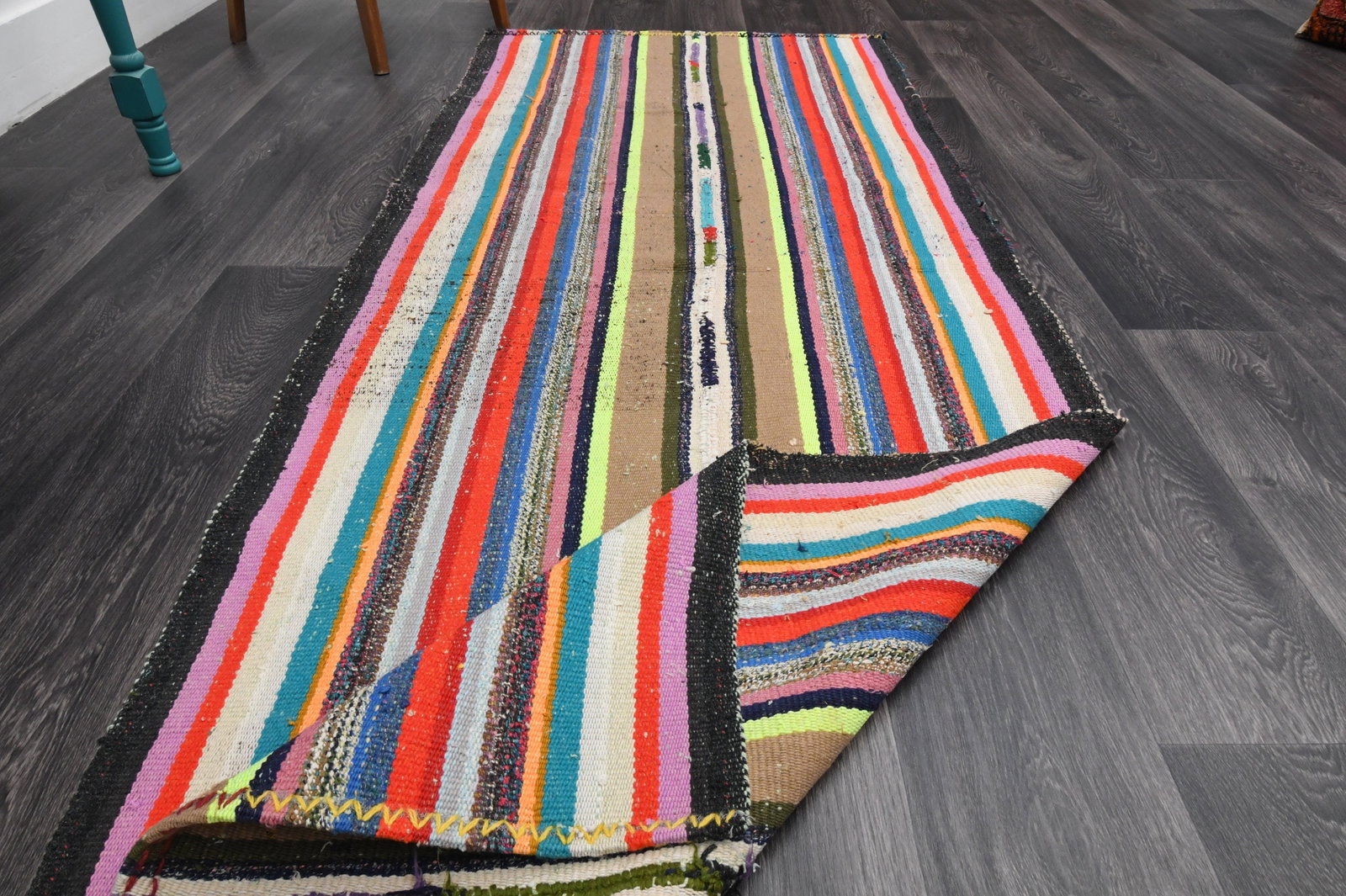 3.1x8 ft, TURKISH KILIM Runner - 8