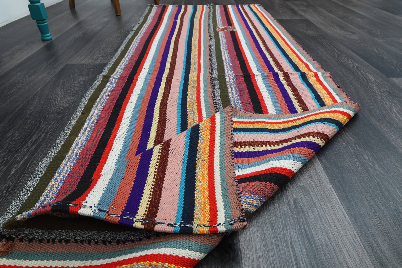 2.7x7.7 ft, TURKISH KILIM Runner - 8
