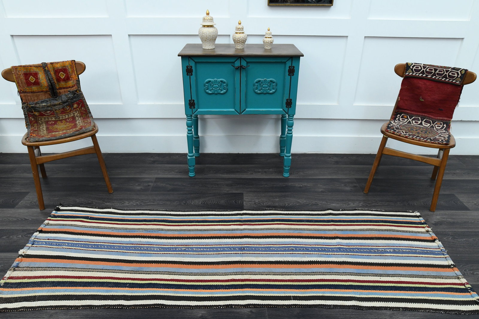 2.6x7.6 ft, TURKISH KILIM Runner - 2