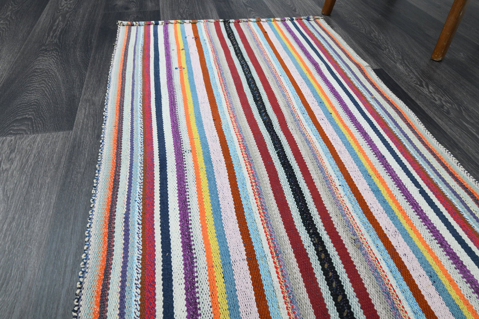 2.4x8.1 ft, Striped Kilim Rug - 3