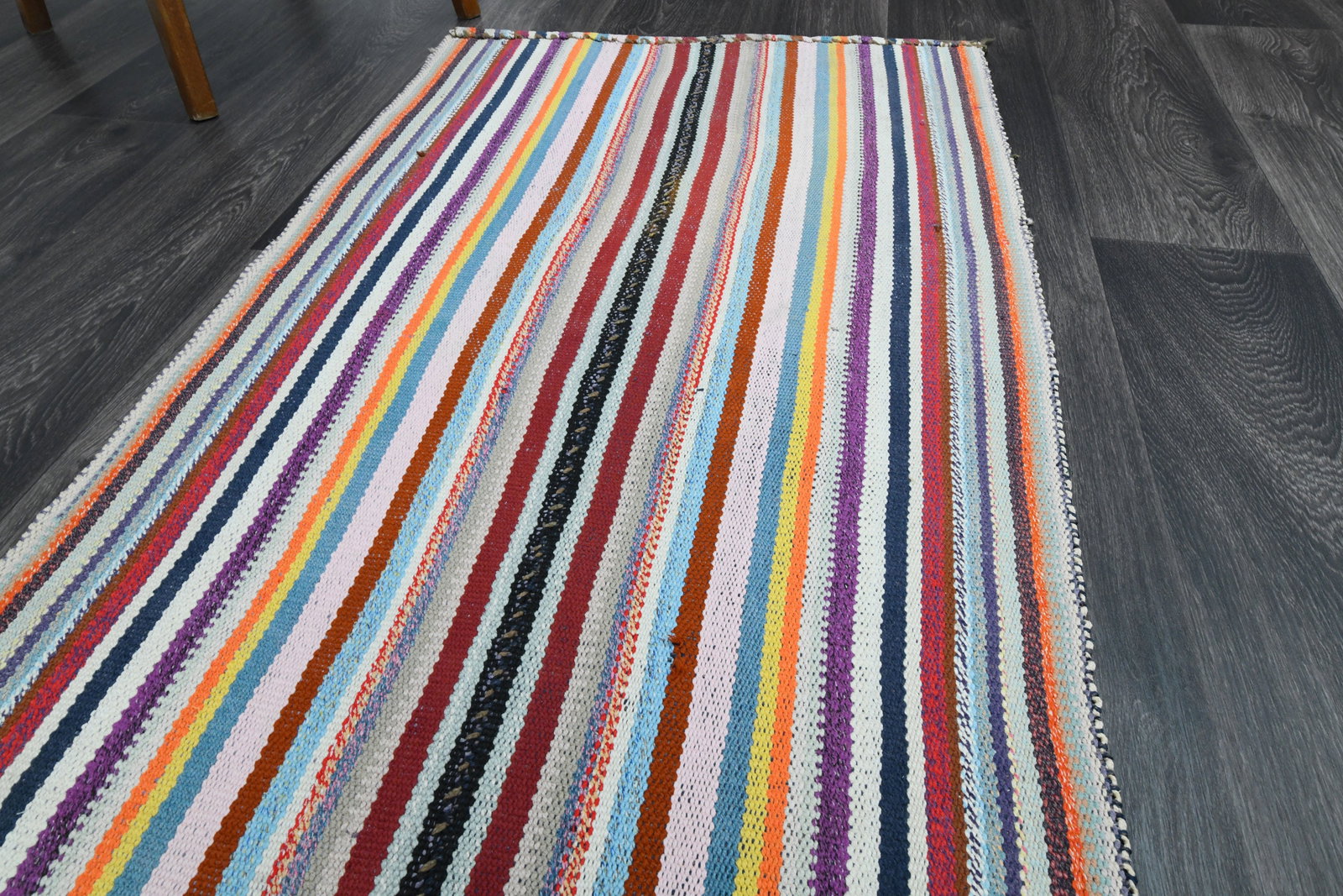 2.4x8.1 ft, Striped Kilim Rug - 4