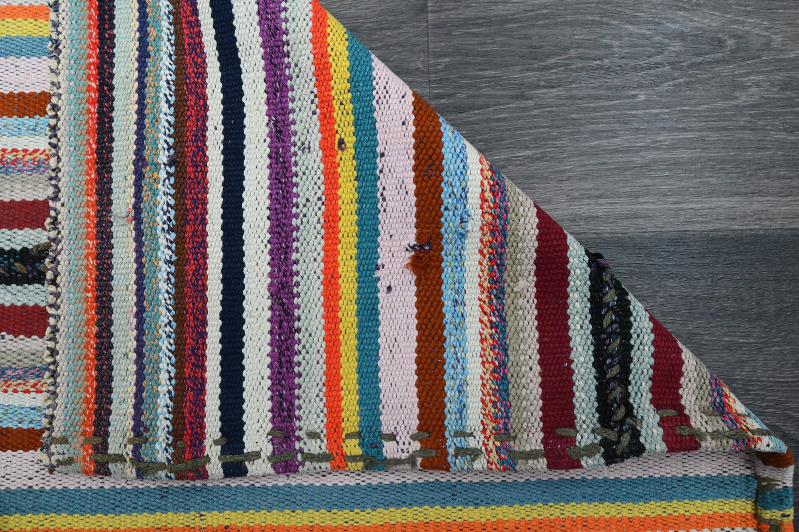 2.4x8.1 ft, Striped Kilim Rug - 7
