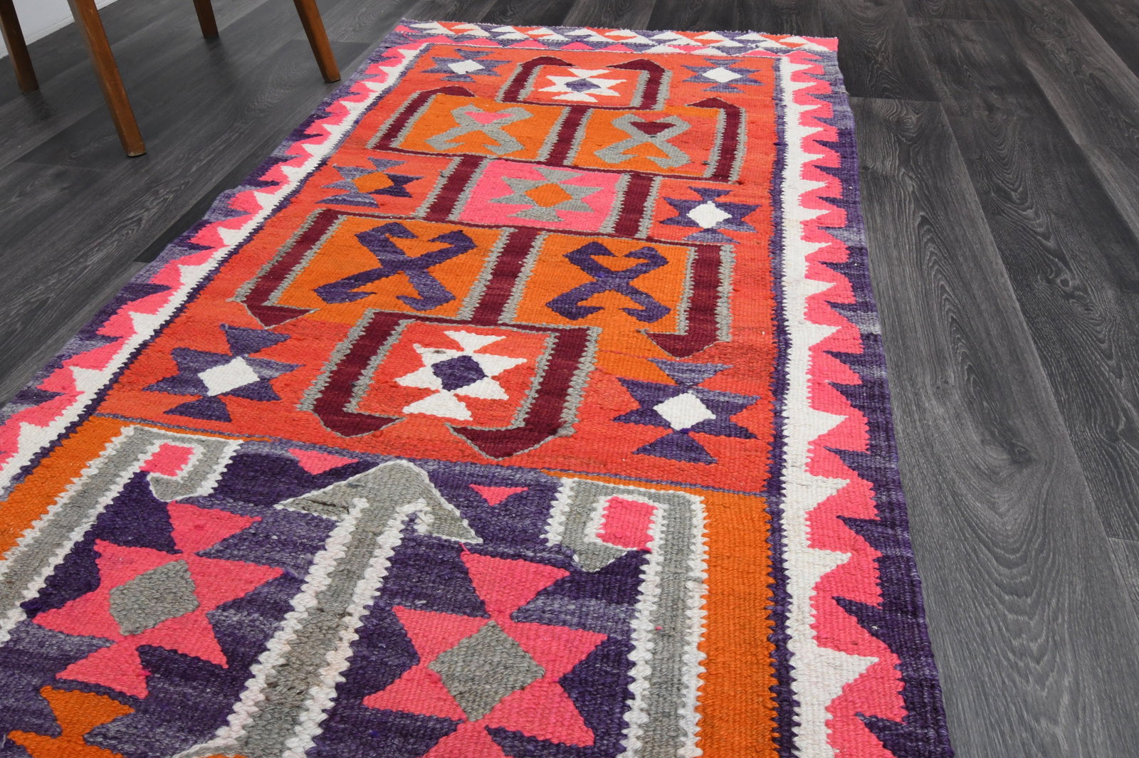 3.2x10.7 ft, TURKISH KILIM Runner - 4