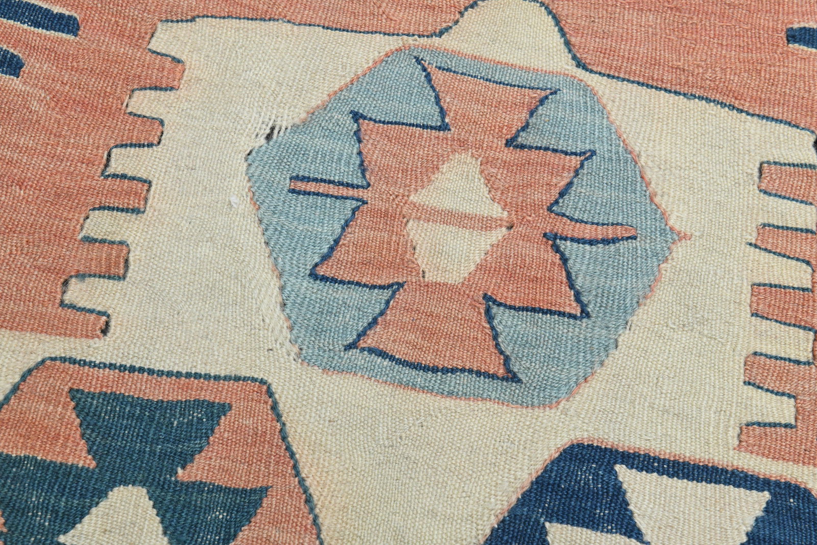 3x7 Beige Orange Turkish Rug - 8