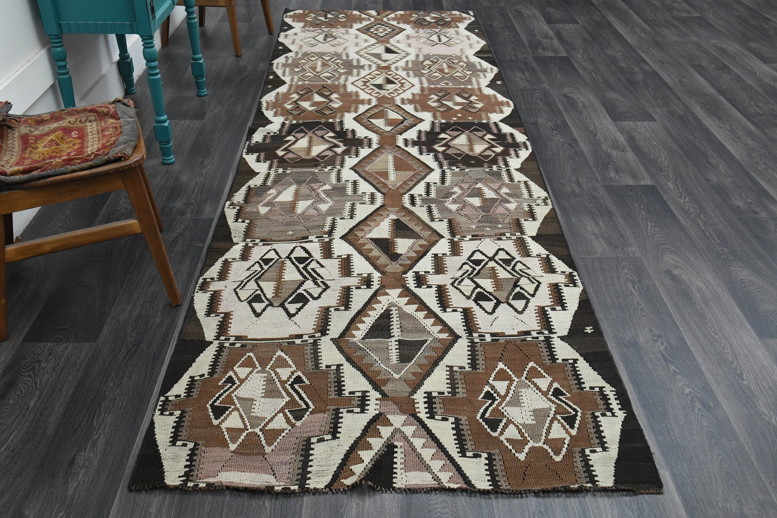 3'9x12'4 ft, BEIGE BROWN RUG - 2