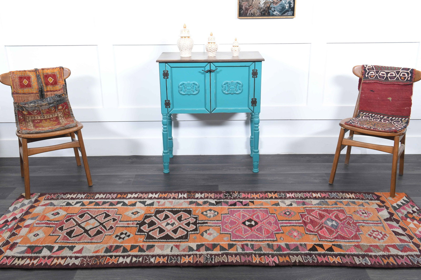 2.9x8.9 ft, TURKISH KILIM Runner - 3