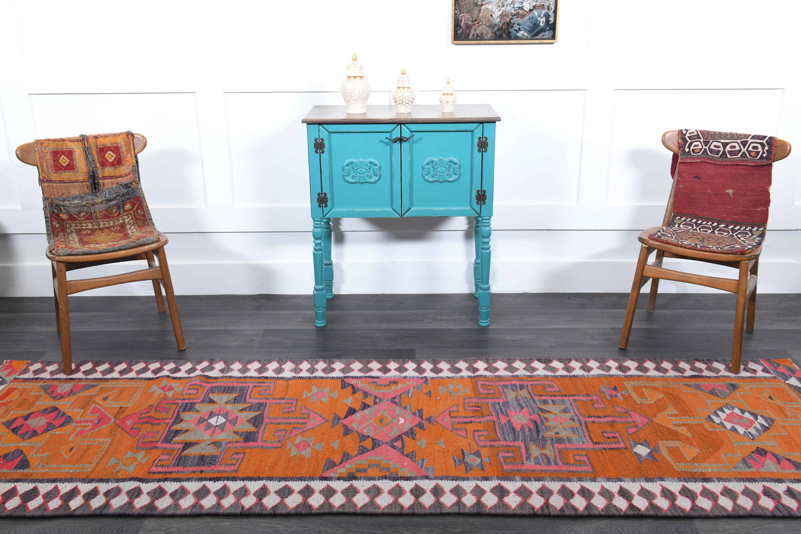 3.1x10 ft, TURKISH KILIM Runner - 3