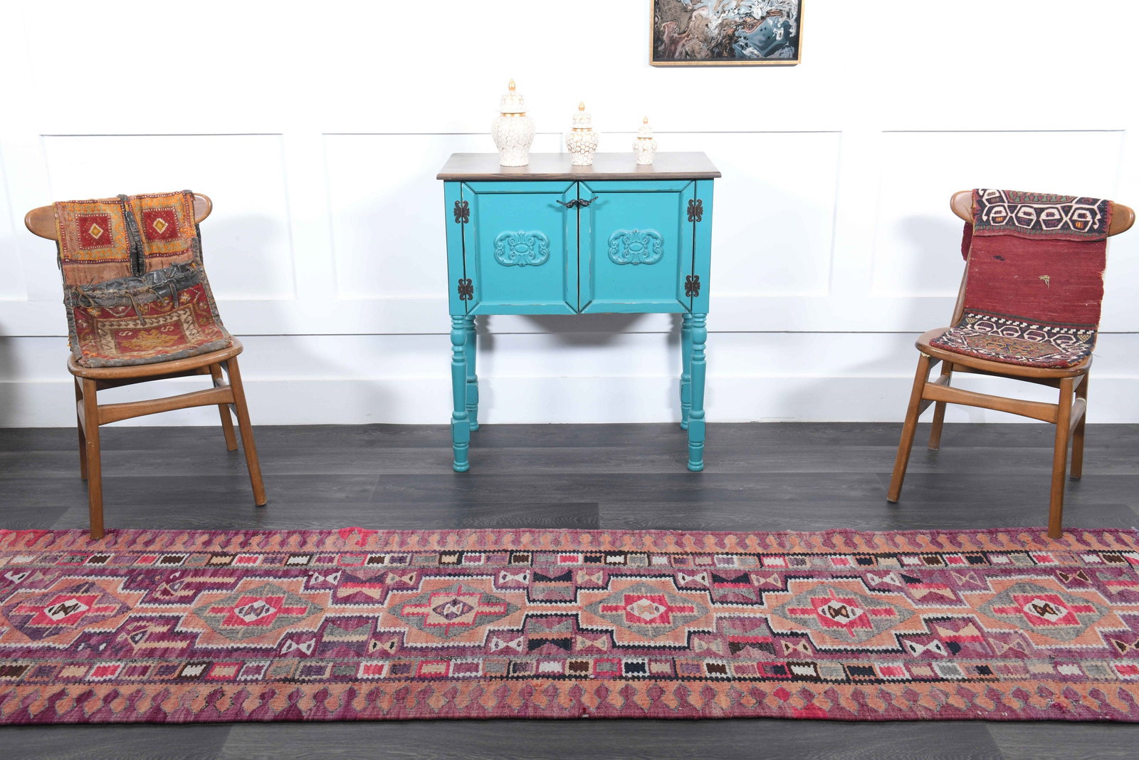 2.7x10 ft, TURKISH KILIM Runner - 3