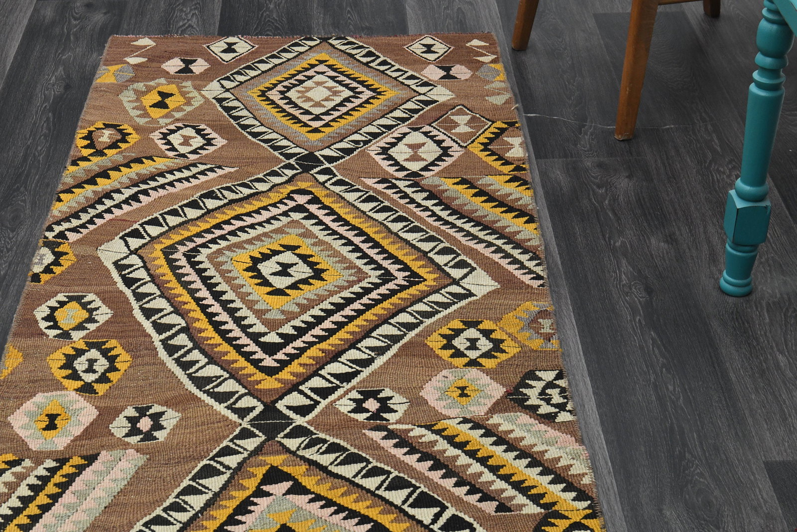 3x9 TURKISH KILIM Runner, - 5