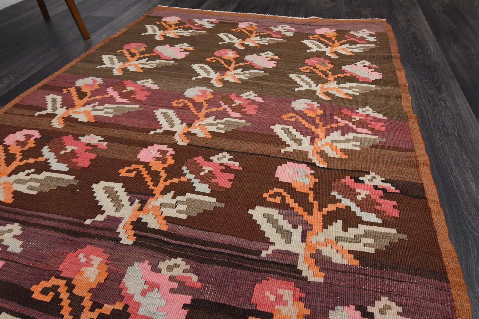 4.4x11.6 ft, TURKISH KILIM Runner - 3