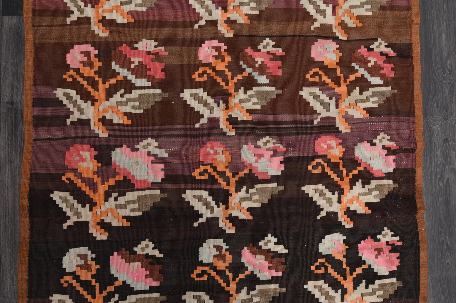 4.4x11.6 ft, TURKISH KILIM Runner - 5