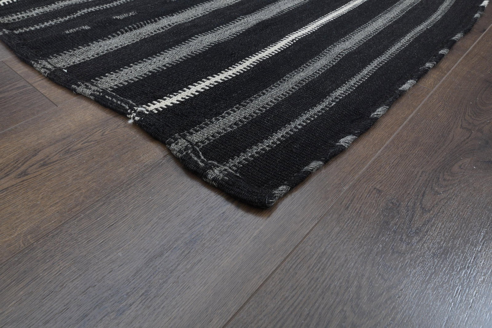 5'2x9'1 ft, GRAY BLACK KILIM - 7