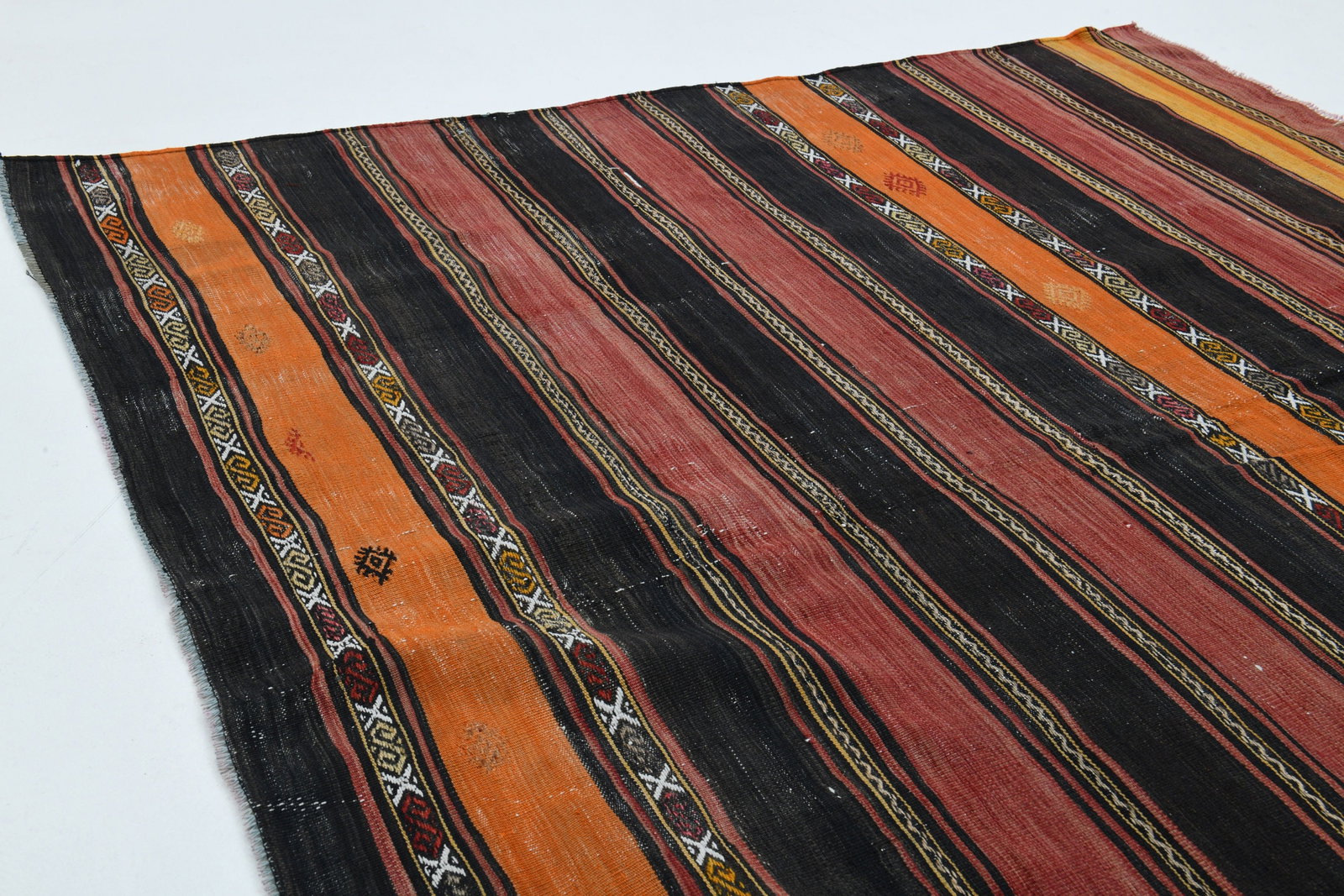 4.7x5.2 ft, COLORFUL, STRIPED, TURKISH Rug - 4