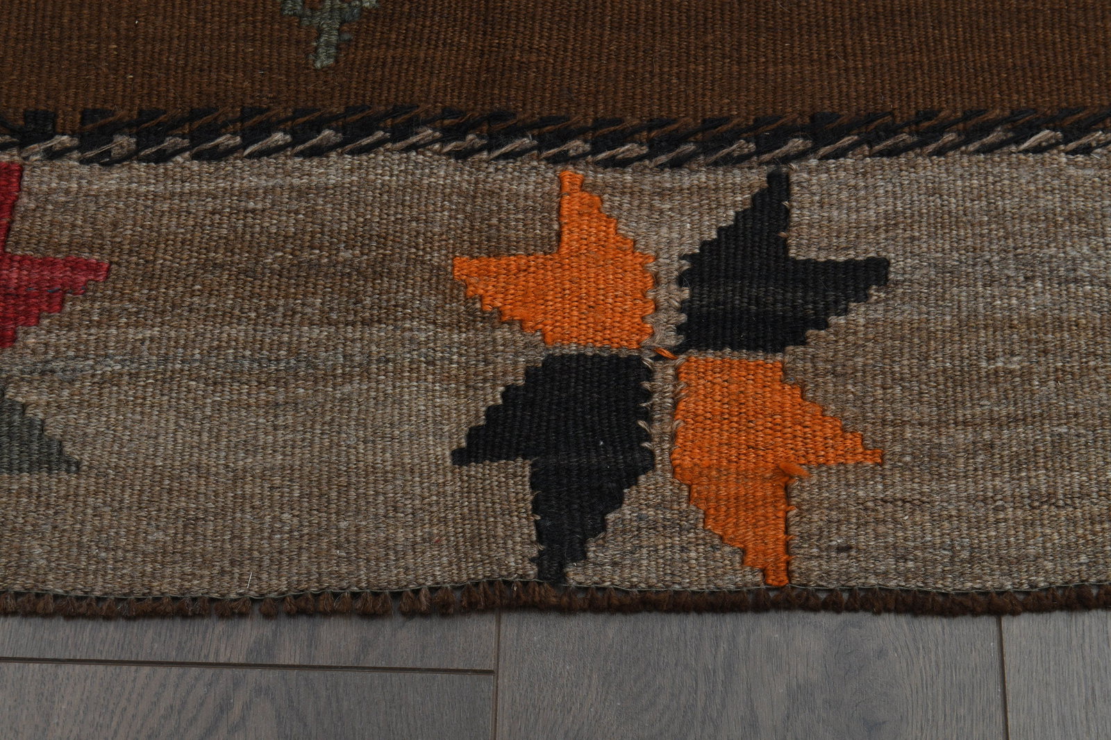 5'6x12'9 ft, BROWN COLORFUL RUG, - 3