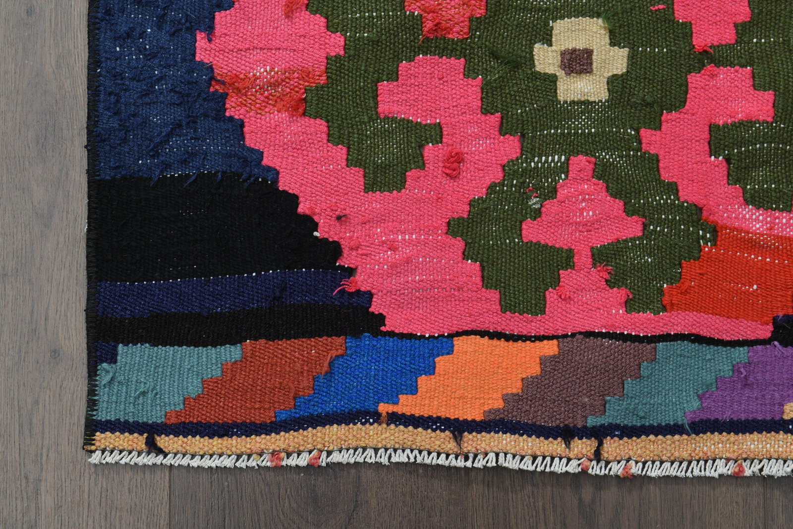 5'6x8'8 ft, COLORFUL ANTIQUE KILIM - 3